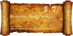 Bozsity Terézia névjegykártya